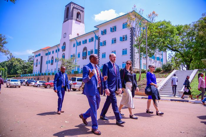 US Ambassador Popp arriving at Makerere for the Senteza Kajubi Lecture at Makerere University