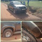 The police surveillance vehicle that was damaged (courtesy photo)