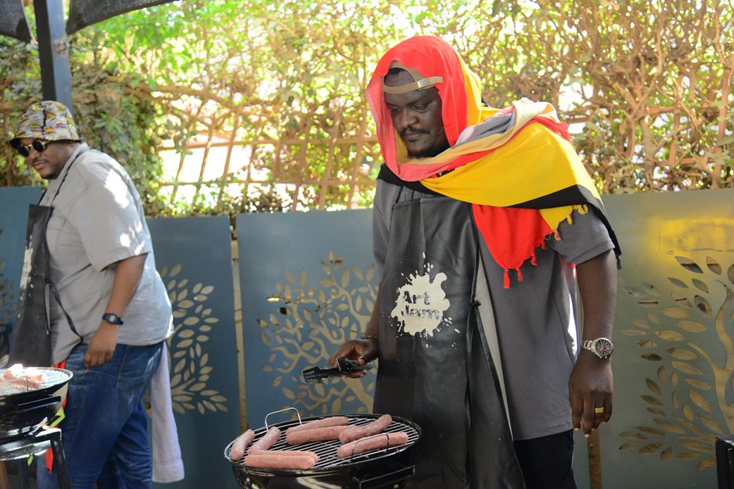 Albert Katuruguma during the roast off challenge at the launch of the Uganda Waragi Sponsored Ndeku NyamaChoma festival