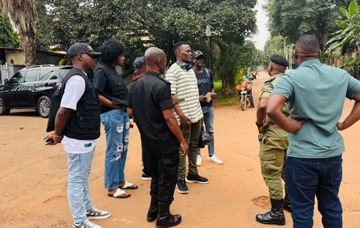 Security teams and organizers at the venue