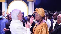 Pastor Benny Hinn prays for HRH Sylvia Nagginda Luswata