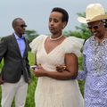 Natasha Museveni holding her phone