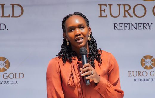 Minister Phiona Nyamutoro speaking at the launch of Euro Gold Refinery (U) SMC Ltd,