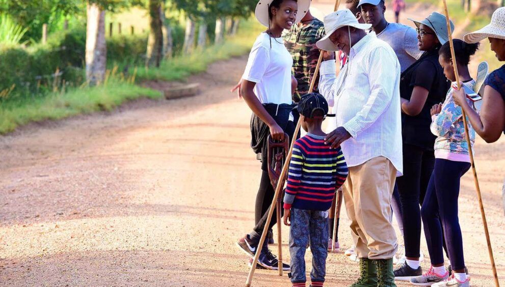 President Museveni with his grandchildren