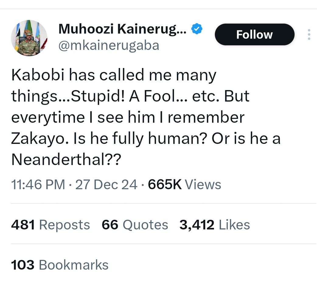 Muhoozi attacked Bobi Wine