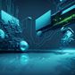 Digital AI generated modern futuristic technology
