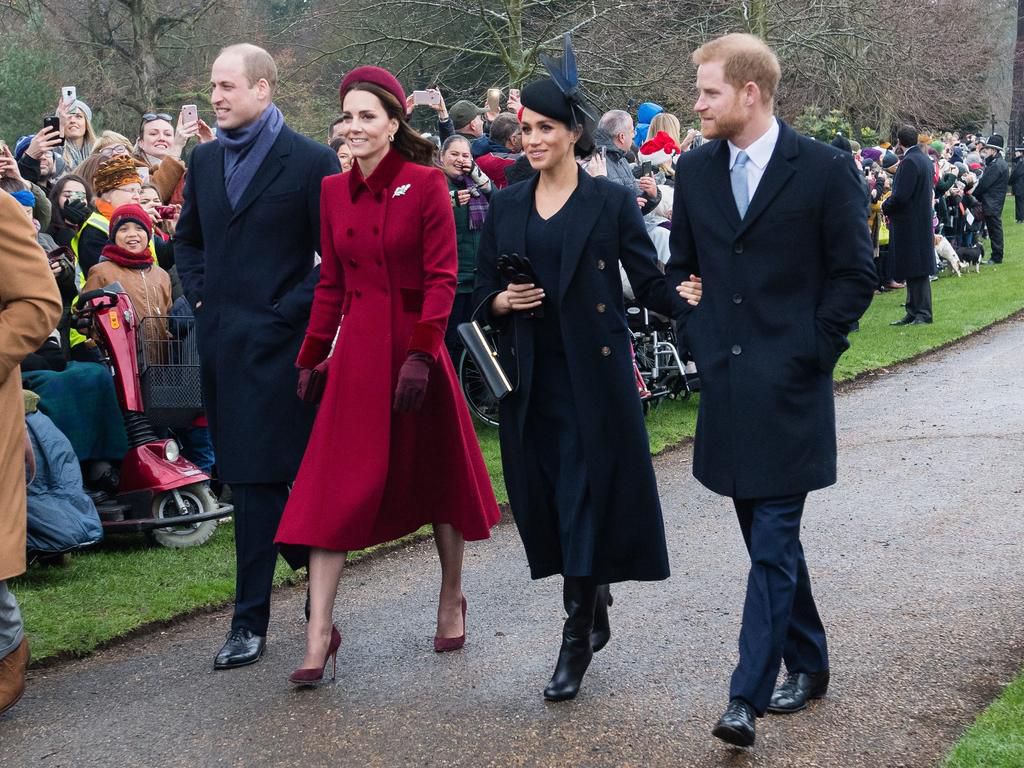 Prince William, Kate Middleton, Meghan Markle, and Prince Harry visiting Sandringham in 2018.Samir Hussein/WireImage