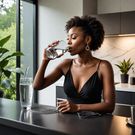Drink plenty of water throughout the day [DALL-E2024]