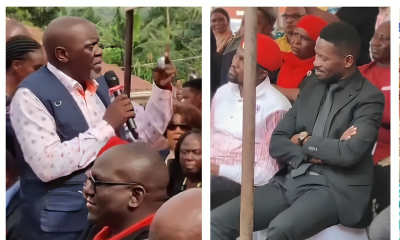 Bwanika exchanged with Bobi Wine at the funeral