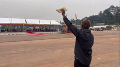 Gravity Omutujju addressing President Museveni at Kololo on Thursday