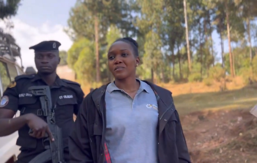 Minister Nyamutoro at the scene