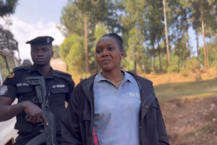 Minister Nyamutoro at the scene