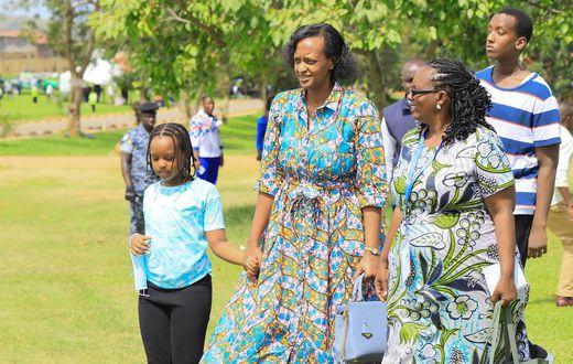 Mrs Patience Rwabwogo arriving for the Light Up Ankole Region for Jesus crusade at Boom Grounds in Mbarara