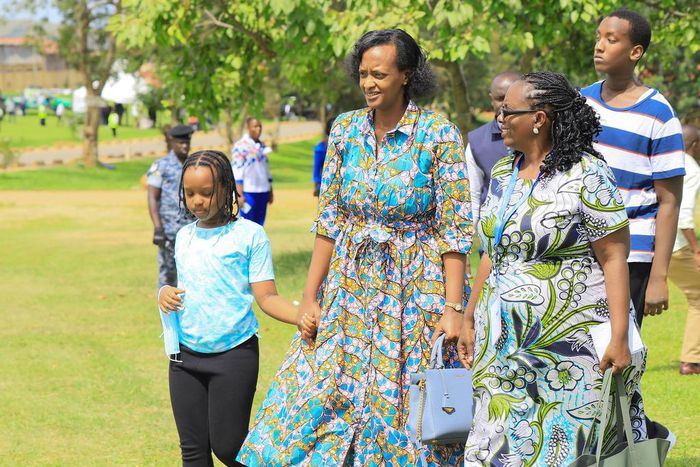 Mrs Patience Rwabwogo arriving for the Light Up Ankole Region for Jesus crusade at Boom Grounds in Mbarara