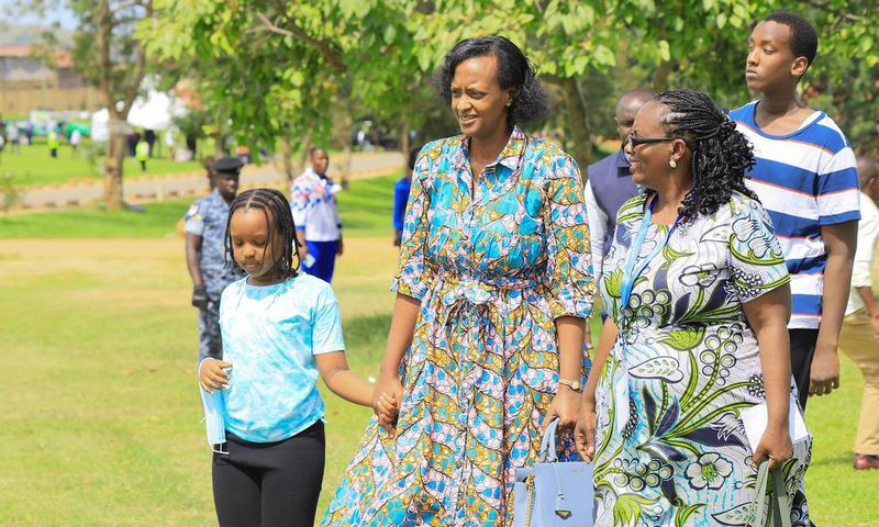 Mrs Patience Rwabwogo arriving for the Light Up Ankole Region for Jesus crusade at Boom Grounds in Mbarara