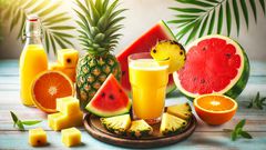 Pineapple, orange and watermelon juice [DALL-E2024]