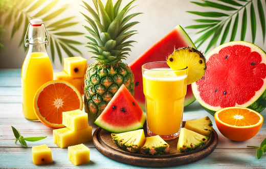 Pineapple, orange and watermelon juice [DALL-E2024]