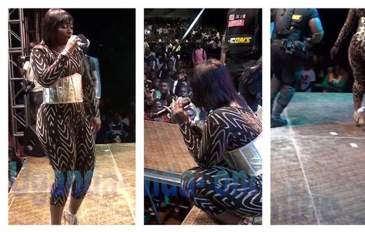 Winnie Nwagi was forced to abandon her performance after she was attacked by revelers