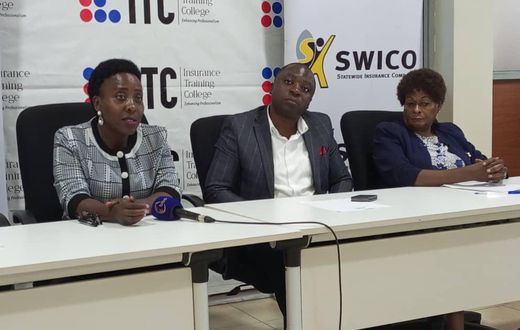 Sylvia Mwebesa Kajubi, the Deputy Principal ITC along with FSME's John Walusimbi and Evelyn Nkalubo, the CEO of SWICO