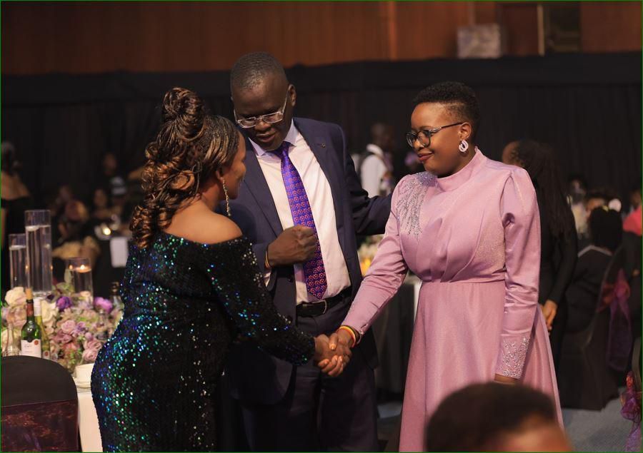 Doreen Nyanjura (R) at the fundraiser
