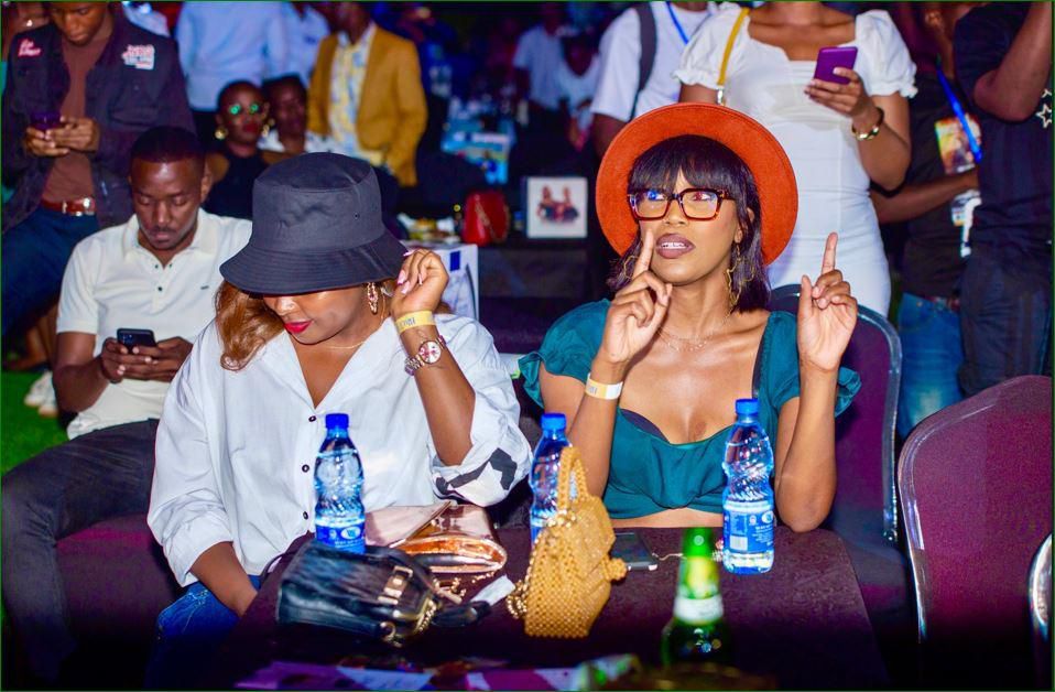 Rema Namakula (L) was feeling the music