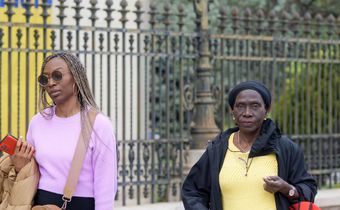 African ladies walking on the street
