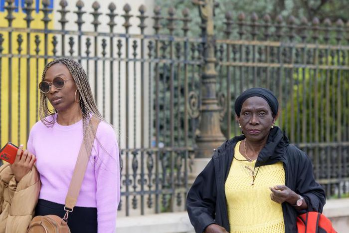 African ladies walking on the street