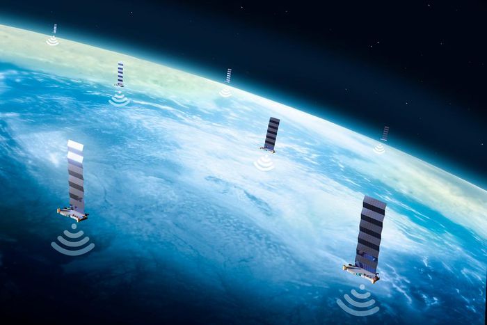 Illustration of SpaceX's Starlink network of satellites.Getty Images