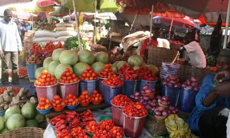 A food market in Nigeria