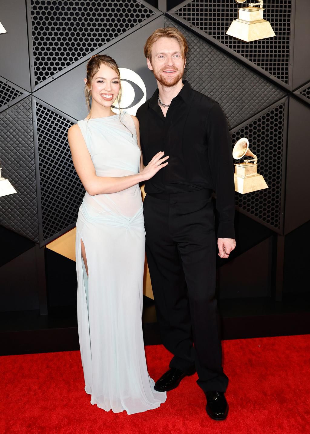 Finneas O'Connell and Claudia Sulewski looked sleek in simple yet elevated ensembles.