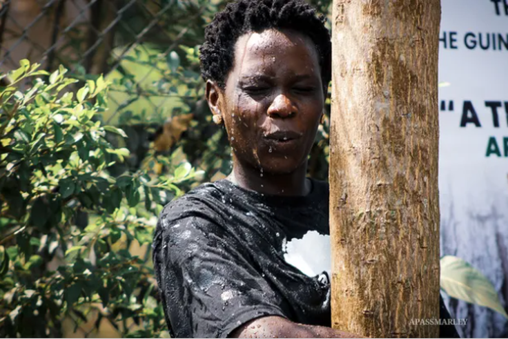 Faith Patricia Ariokot broke the world's tree hugging record