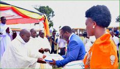 Mathias Mpuuga at the thanksgiving ceremony