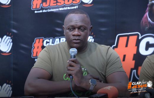 Pastor Ronnie Mutebi addressing press in Kampala about the upcoming Guinness World Record attempt
