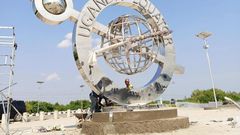 The new Equator monument in located in the Queen Elizabeth National Park