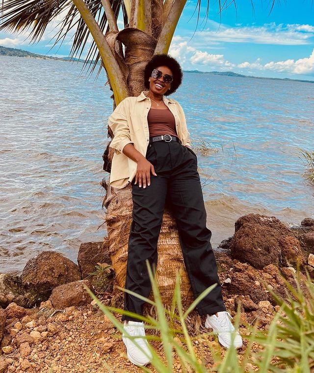 Barbie Kyagulanyi at One Love Beach in wholesome casual look/Instagram