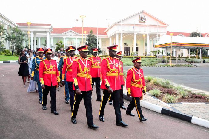 Kayihura and 10 other army officers at the event organised at State House to send them off to retirement