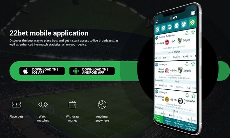 The 22Bet app offers users all the tools necessary for a smooth betting experience.