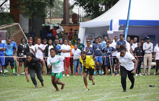 Participants in a race at the gala
