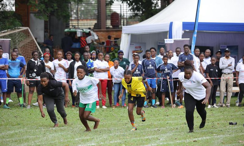 Participants in a race at the gala