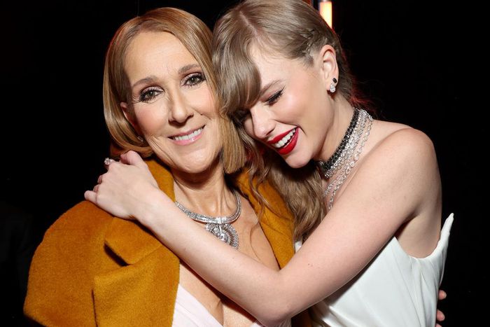 Cline Dion and Taylor Swift at the 2024 Grammy Awards.Kevin Mazur/Getty Images for The Recording Academy