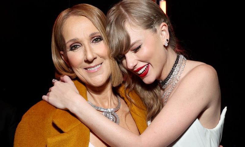 Cline Dion and Taylor Swift at the 2024 Grammy Awards.Kevin Mazur/Getty Images for The Recording Academy