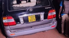 Daniel Bbosa's car was sprayed with bullets