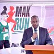 Balaam Barugahara launched on the 2024 Mak Run on Tuesday at Makerere University