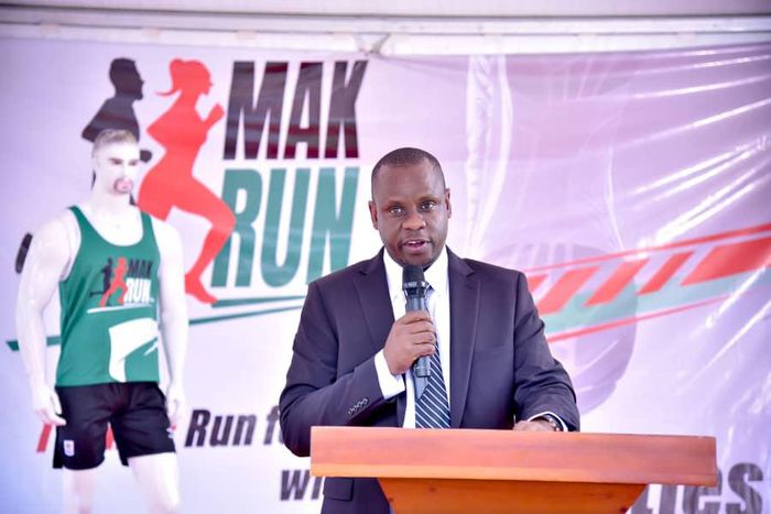 Balaam Barugahara launched on the 2024 Mak Run on Tuesday at Makerere University