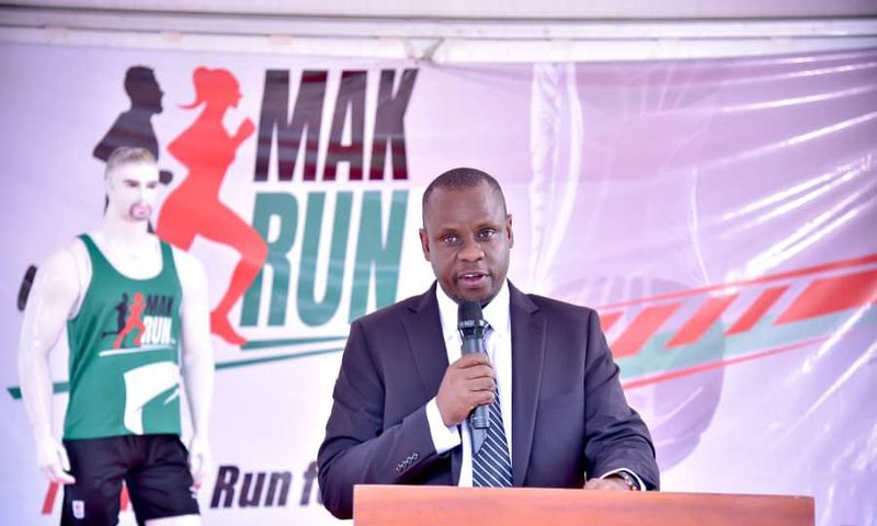 Balaam Barugahara launched on the 2024 Mak Run on Tuesday at Makerere University