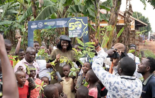 Judith Heard, a fashion model and environmentalist, launched the '50 Million Trees for Africa' campaign in schools