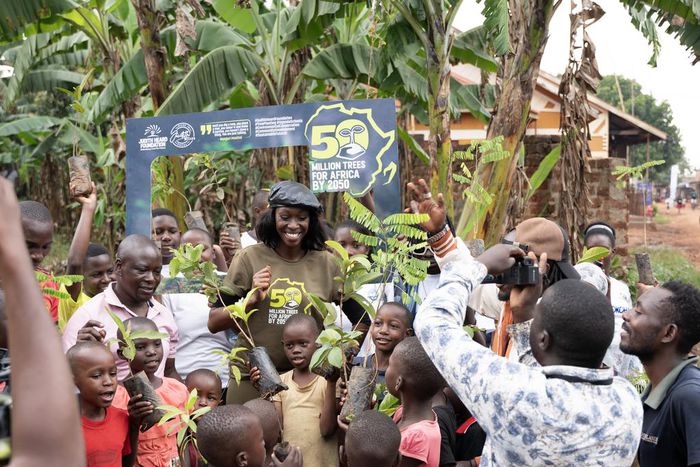 Judith Heard, a fashion model and environmentalist, launched the '50 Million Trees for Africa' campaign in schools