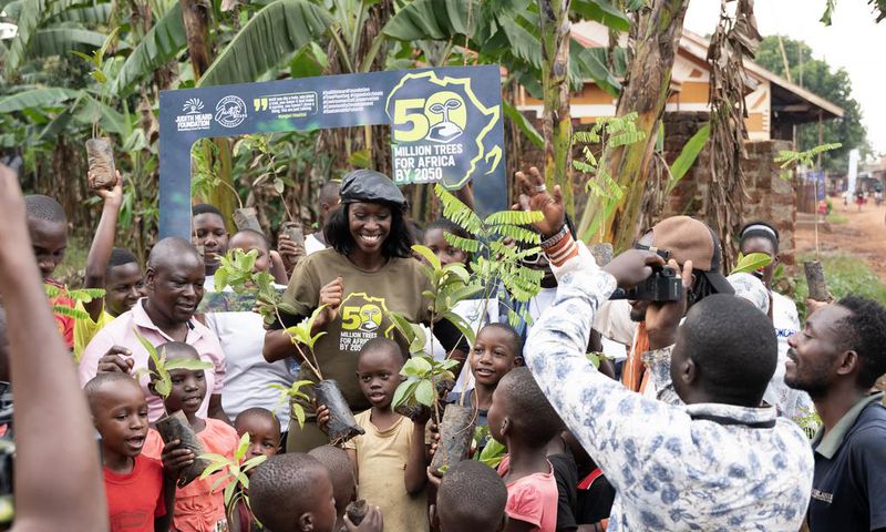 Judith Heard, a fashion model and environmentalist, launched the '50 Million Trees for Africa' campaign in schools