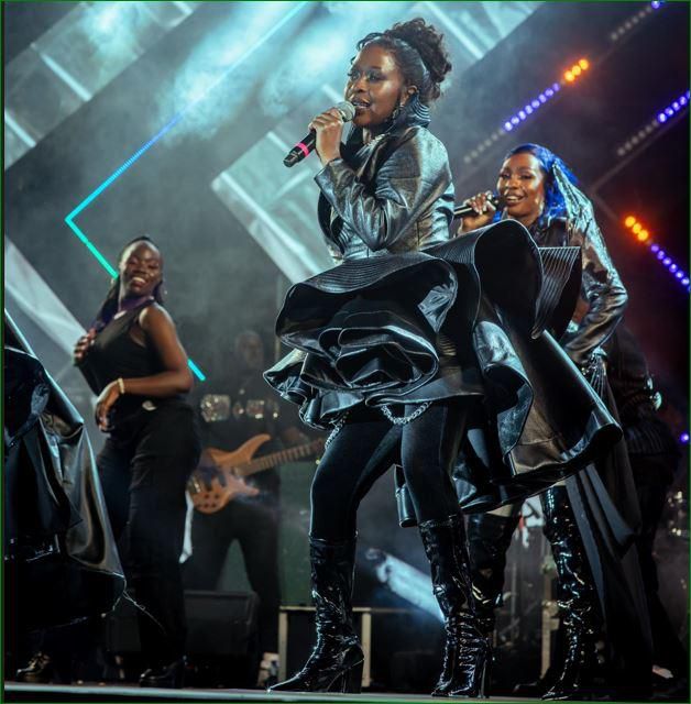 The ladies hit the stage at night fall and had the crowd rocking