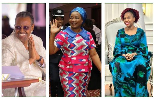Uganda's Janet Museveni , Mutinta Hichilema of Zambia and Fatima Jabbe-Bio, the First Lady of Sierra Leone are on the list